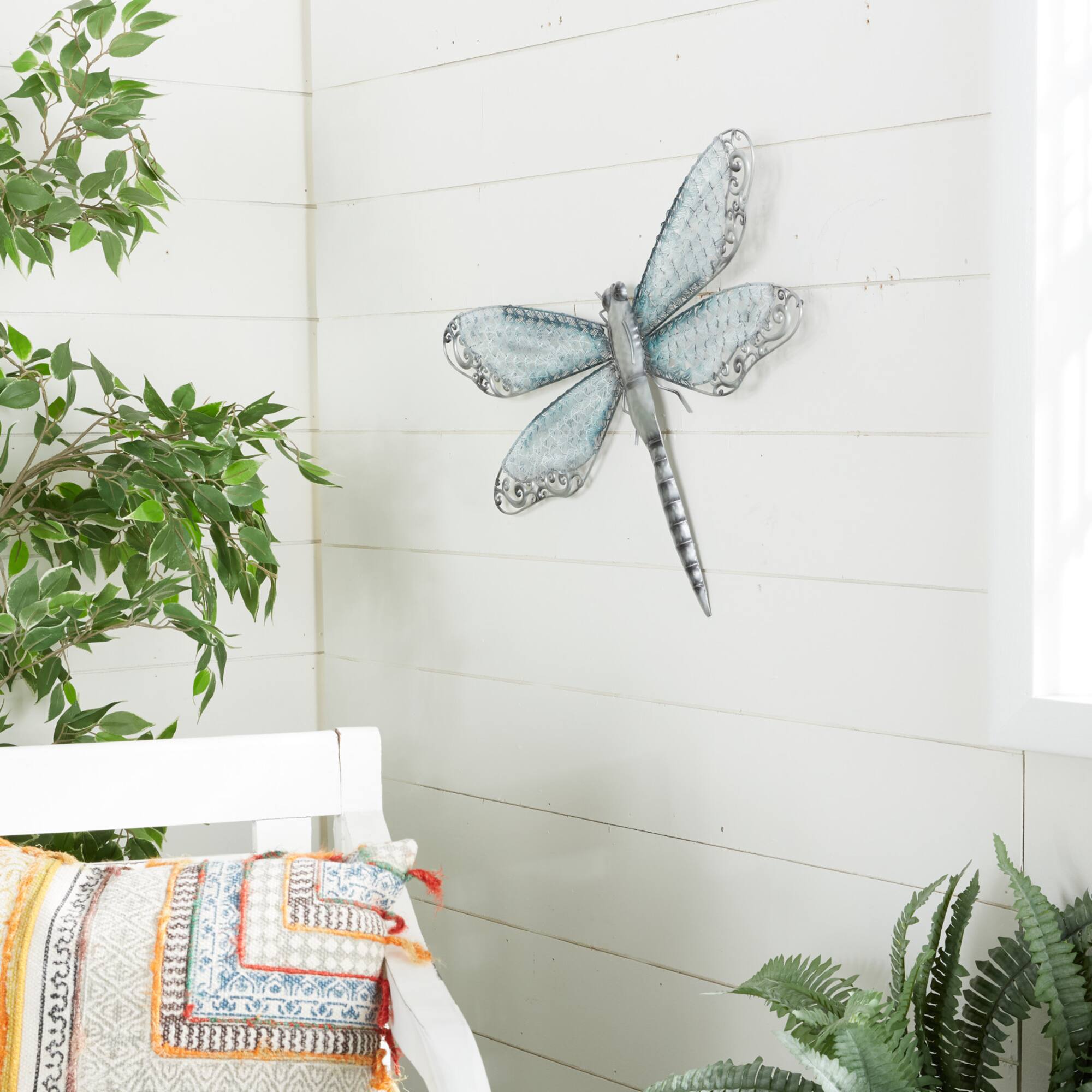Turquoise Metal Eclectic Wall Decor, 25" x 16"